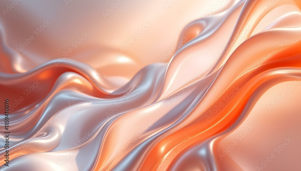 Aufkleber a vibrant abstract background with fluid, wavy lines in orange and pink hues. ideal for dynamic and 