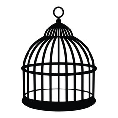 Open Bird Cage Silhouette: Freedom and Elegance in Vector Illustrations