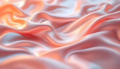 Obraz premium A vibrant abstract background with fluid, wavy lines in orange and pink hues. Ideal for dynamic and energetic designs. A vibrant blend of gradient waves and smooth curves in pink and blue hues.