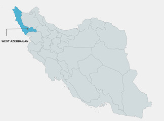 Highlighted Map of West Azerbaijan Province in Iran Showing Regional Location