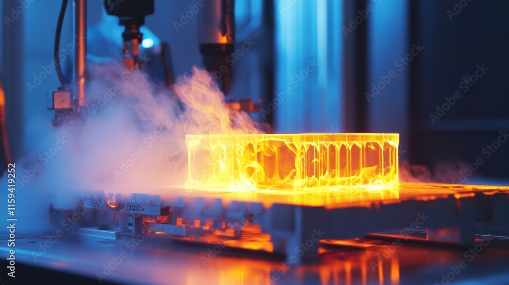 Aufkleber a dramatic shot of a thermal camera visualizing the heat distribution across a prototype during test