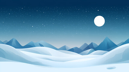 Obraz premium Icy, moonlit landscape with twinkling stars and abstract, cold blue background, icy, twinkling, stars. Moonlit. Illustration