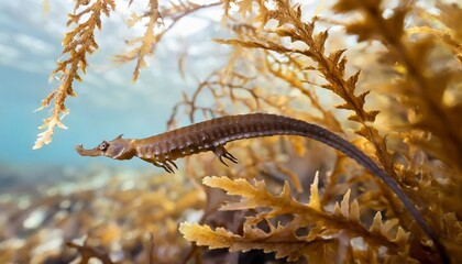 The Camouflaged Leafy Seadragon Drifting Through a Kelp Forest