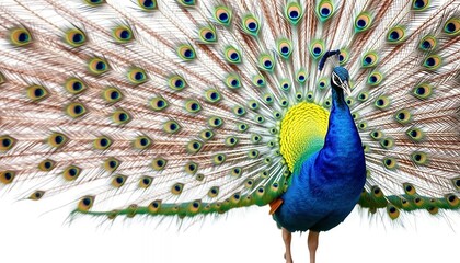 Obraz premium Majestic Peacock - Vibrant Plumage Display in a Pristine Setting