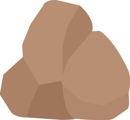 Isolated Rock stones flat icon. 
Transparent background.