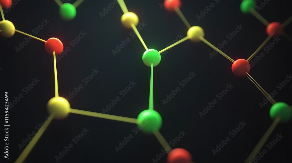 Poster abstract network: interconnected colorful nodes