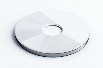 Blank white CD disc isolated on light background