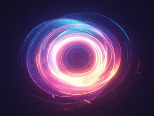 Obraz premium A vibrant, swirling cosmic design with radiant colors and energy.