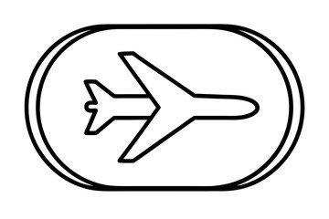 Airplane Window Outline Icon Vector.