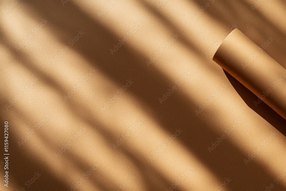 Poster Aged brown paper texture background. Continuous kraft paper texture background. Detailed close-up of paper texture for backgrounds. Background with a gentle paper texture pattern. Intricately