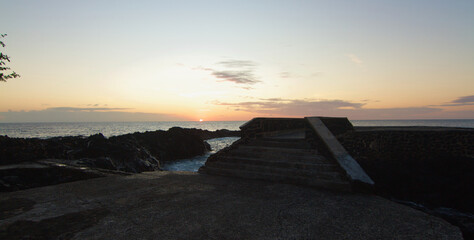 Foot bridge near seashore at moroni Island in Comores
