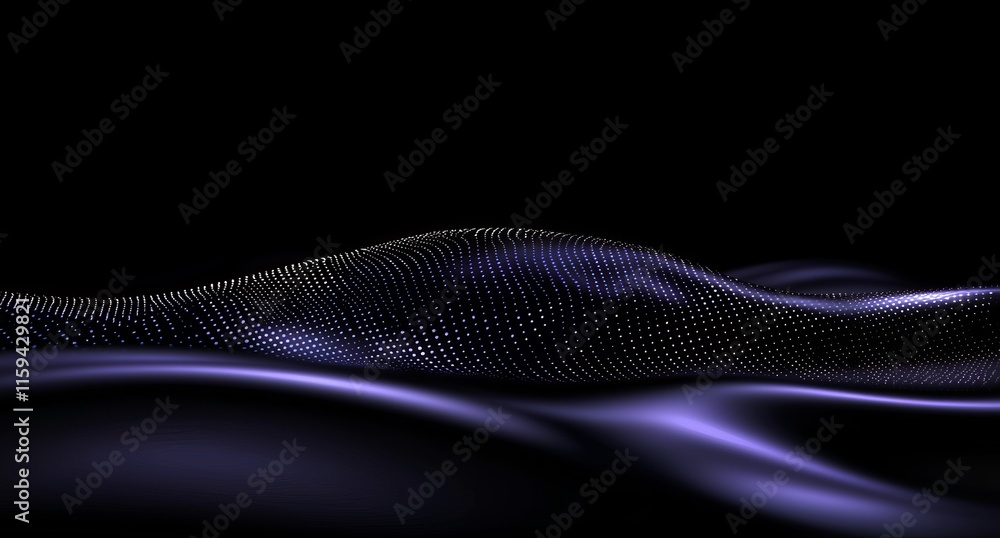 Poster Cutting-edge wave, contemporary data stream futuristic setting. Data stream technology vortex. Cyberpunk funnel.