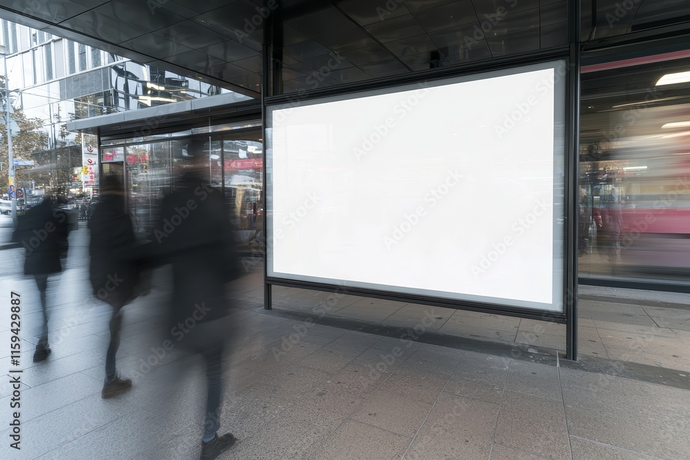 Poster a bus station billboard with a blank space for your advertising message or promotional content, an e