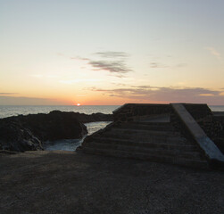 view of the sunset near seashore at moroni Island in Comores