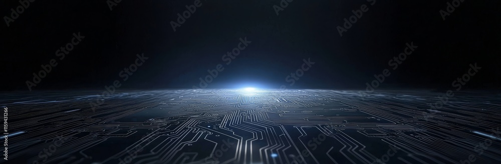 Poster a circuit board-themed abstract technology cover. a high-tech brochure design idea. a set of futuris