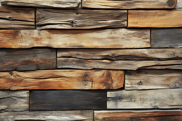 design of wood background, Rustic wooden wall texture, reclaimed wood panels, dark brown tones