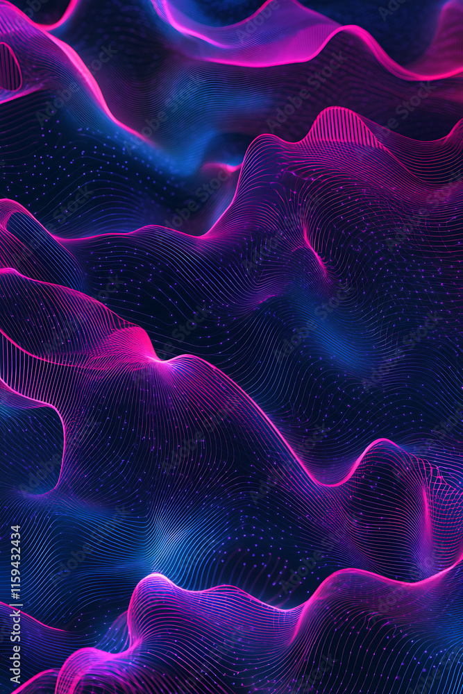 Poster abstract waves of vibrant colors create a dynamic and immersive visual experience.