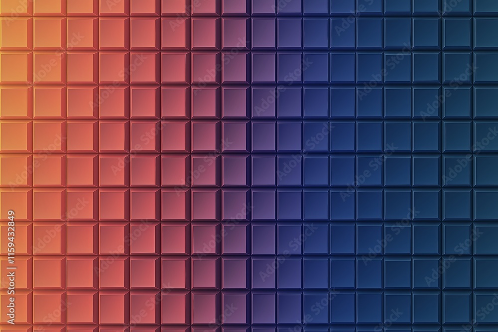 Poster Pixelated shapes gradually blending into smooth gradients