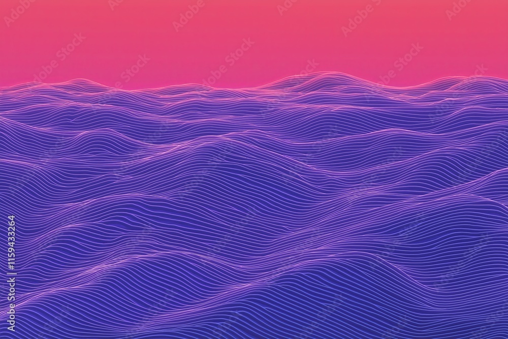Poster Pixelated shapes gradually blending into smooth gradients