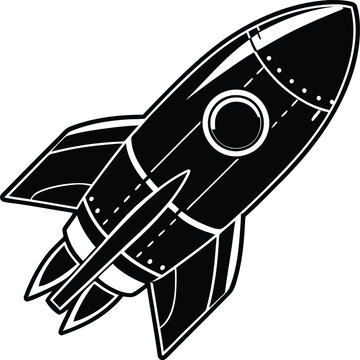 recommend clip art: Space Rocket silhouette vector, Space Rocket line art vector illustration