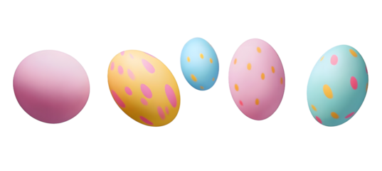 easter egg falling 3d render illustration