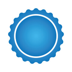 Quality guarantee blue Vector icon isolated on white background. Shopping and sale concept isolated on white background illustration. Award, winner, trophy, top quality, promotion concept.