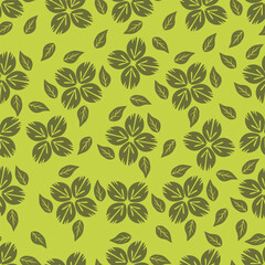 Cute hand drawn floral seamless pattern background