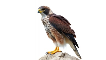 Majestic Red-footed Falcon - a Striking Profile on Rock