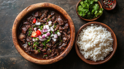 Artistic shot of galbi with charred edges, minimalist background, deep and bold tones