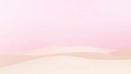 Fototapeta premium Soft pastel colored desert landscape at sunrise or sunset. Dreamy, serene, and peaceful background image.
