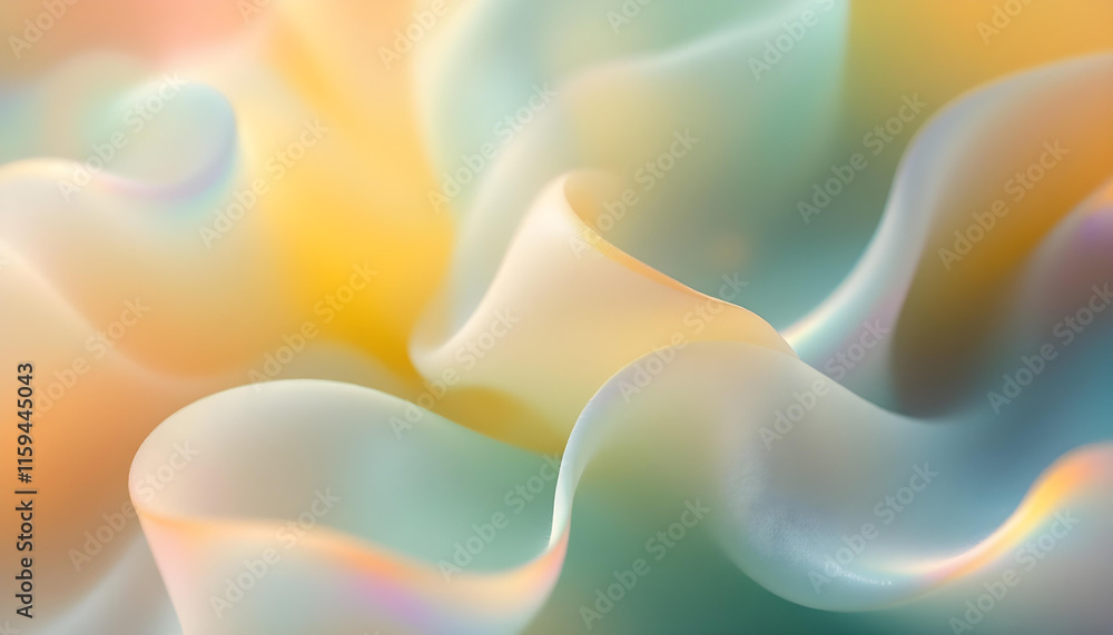 Poster an abstract background with wavy green and green waves on a yellow background. abstract wavy backgro