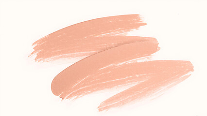 Abstract strokes of peach colored makeup or paint on a white background.  Perfect for beauty, cosmetics, and fashion designs.