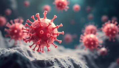 virus bacteri and corona virus 3d rendering