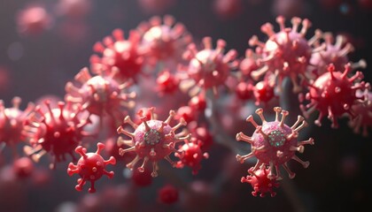 virus bacteri and corona virus 3d rendering