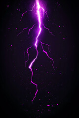 A striking purple lightning bolt against a dark background, creating a dramatic visual effect.