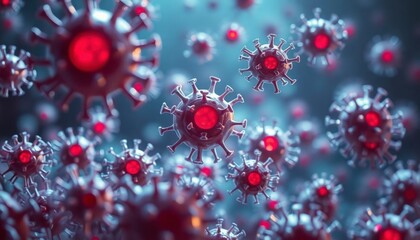 virus bacteri and corona virus 3d rendering
