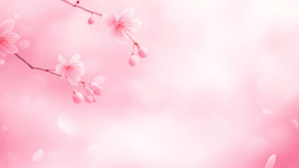 Fototapeta premium Pink cherry blossoms, spring background