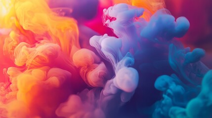 Fototapeta premium Abstract composition of colorful smoke swirls