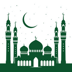Intricately crafted mosque silhouette design to highlight the beauty of Islamic festivals.