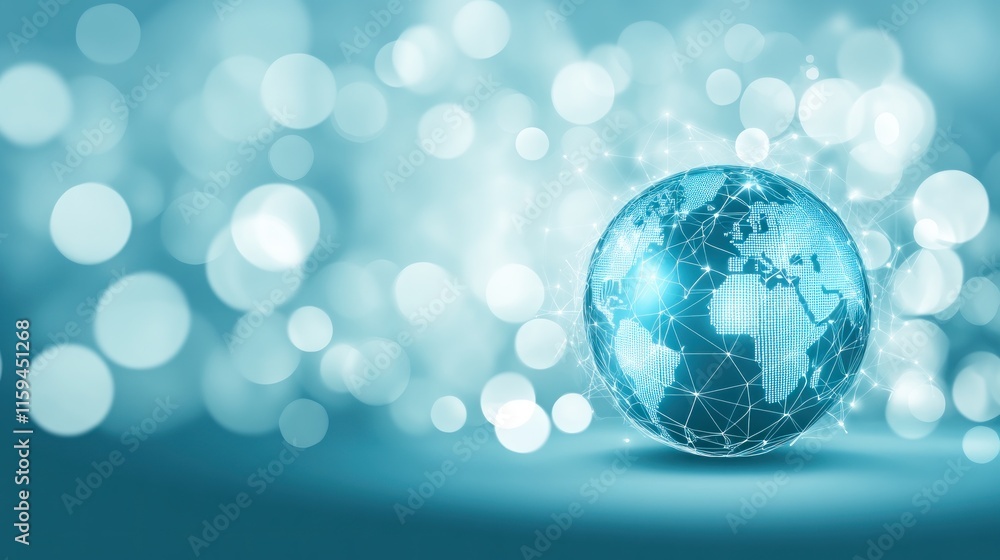 Poster global network: interconnected world visualization