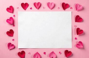 A valentine lovely romantic frame of pink roses on a pink background