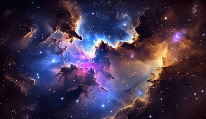 Fototapeta premium The stunning beauty of a nebula floating in the universe.