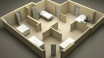 Floor Plan Four-Bed Hospital Room