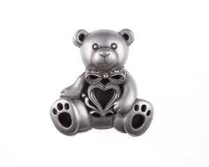 silver box bear isolated on white background