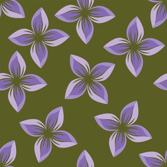 Cute hand drawn floral seamless pattern background