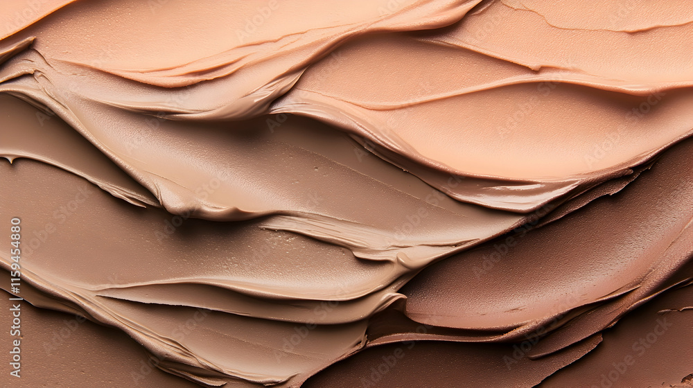 Poster atmospheric mocha mousse color 2025 desert-inspired gradient with soft dunes, hazy tones and layered