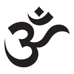 Om Symbol Silhouette Vector Art Design