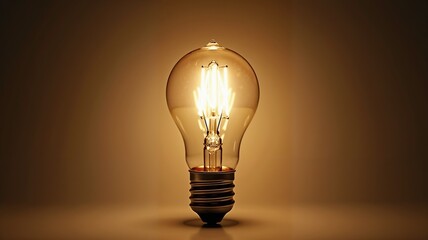 Vintage light bulb with warm glow for retro theater nostalgia