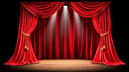 A dramatic stage with spotlight creating atmosphere of anticipation