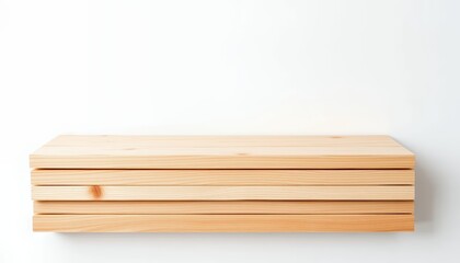 Layered Pine Wood Shelf - Minimalist Modern Design
